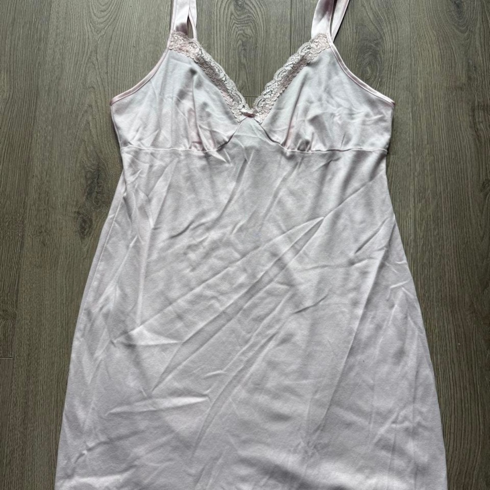 Adonna Pink Sleep Chemise Nightgown XL Lace Trim Sleeveless Pajama Dress